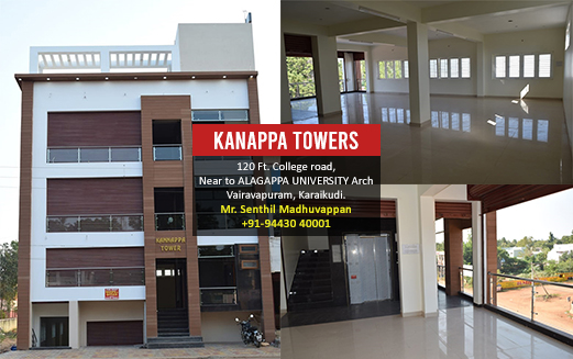 Show room space for rental at kannappa Towers, karaikudi near alagappa university arch. suitable for jewelers,show rooms,brand shops etc